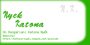 nyek katona business card